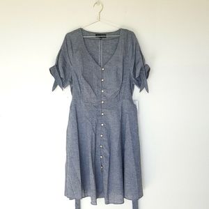 ELOQUII Button Front Chambray Dress NWT Size 14